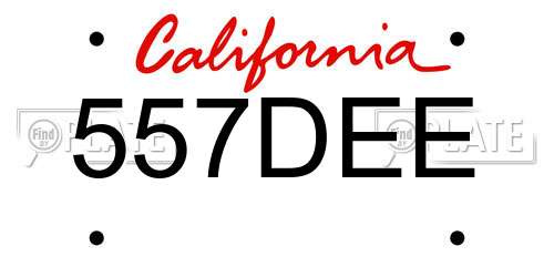 557DEE California License Plate
