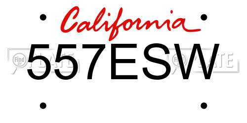 557ESW California License Plate