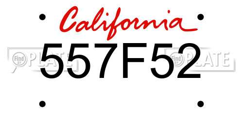 557F52 California License Plate