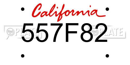 557F82 California License Plate