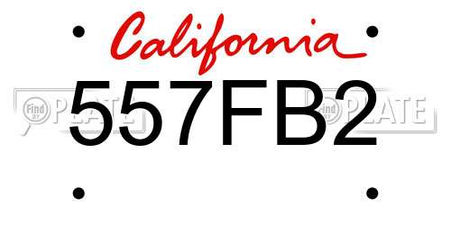 557FB2 California License Plate