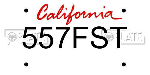 557FST California License Plate