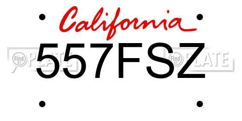 557FSZ California License Plate