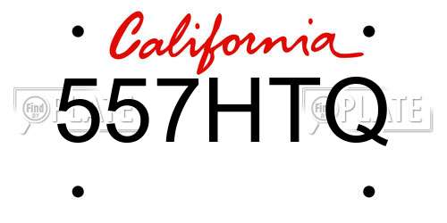 557HTQ California License Plate
