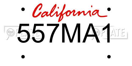 557MA1 California License Plate