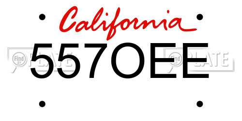 557OEE California License Plate