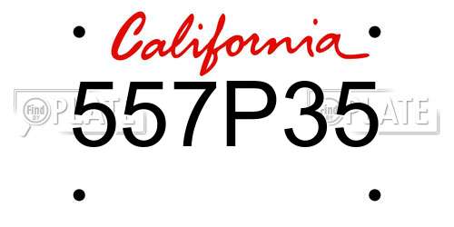 557P35 California License Plate