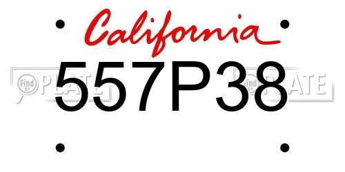 557P38 California License Plate