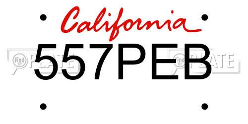 557PEB California License Plate