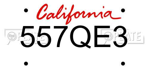 557QE3 California License Plate