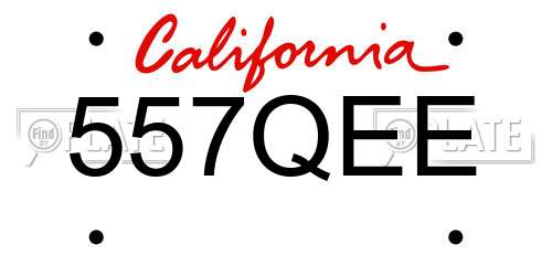 557QEE California License Plate