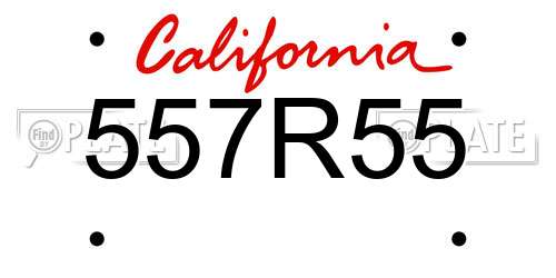 557R55 California License Plate