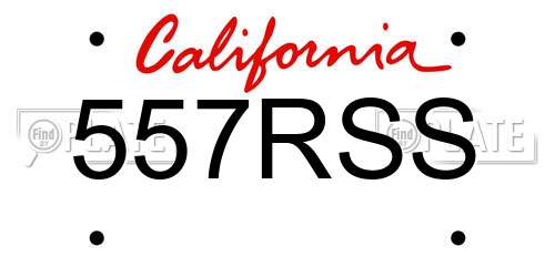 557RSS California License Plate