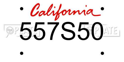 557S50 California License Plate