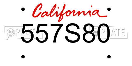 557S80 California License Plate