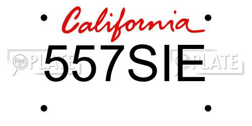 557SIE California License Plate