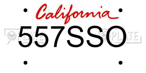 557SSO California License Plate