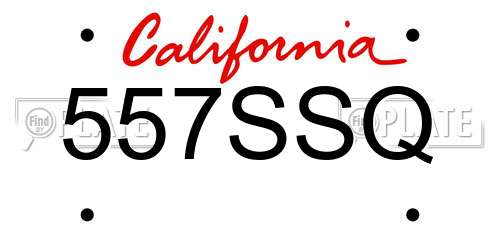 557SSQ California License Plate