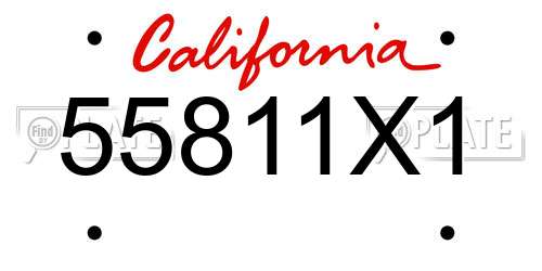 55811X1 California License Plate