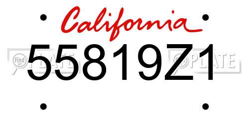 55819Z1 California License Plate