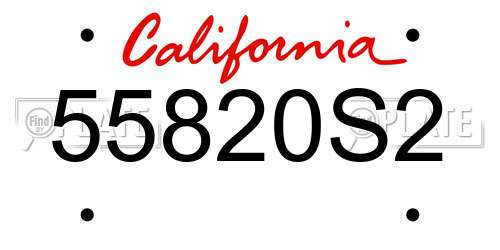 55820S2 California License Plate