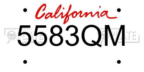 5583QM California License Plate