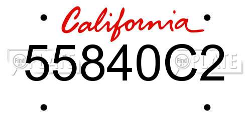 55840C2 California License Plate