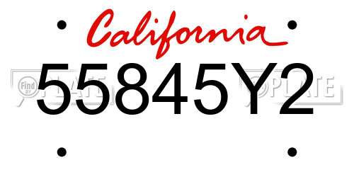 55845Y2 California License Plate
