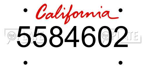 5584602 California License Plate
