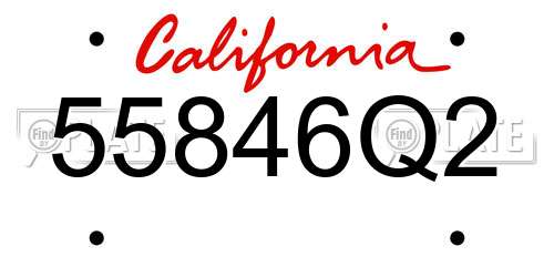 55846Q2 California License Plate