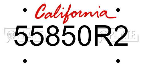 55850R2 California License Plate