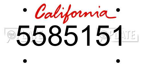 5585151 California License Plate