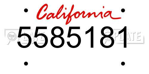 5585181 California License Plate