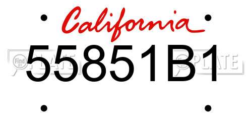 55851B1 California License Plate