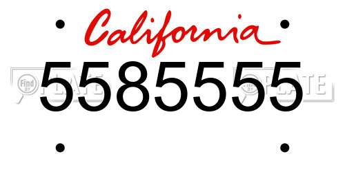 5585555 California License Plate