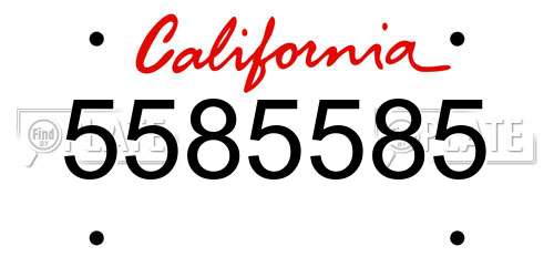 5585585 California License Plate