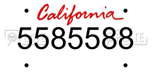 5585588 California License Plate