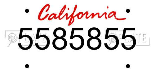 5585855 California License Plate