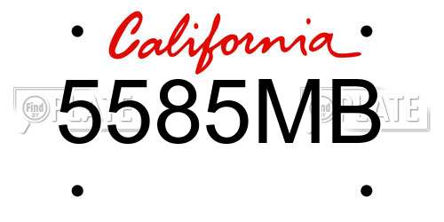 5585MB California License Plate