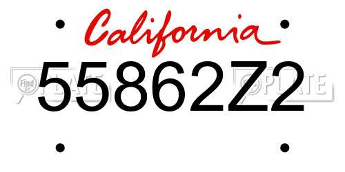 55862Z2 California License Plate