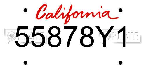 55878Y1 California License Plate