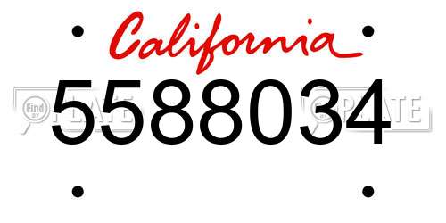 5588034 California License Plate