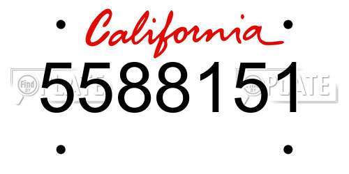5588151 California License Plate