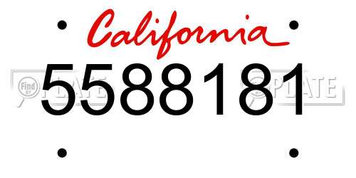 5588181 California License Plate