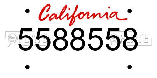 5588558 California License Plate