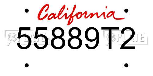 55889T2 California License Plate