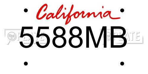 5588MB California License Plate