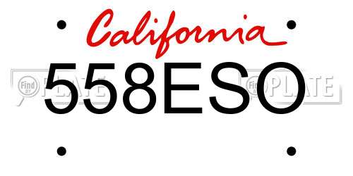 558ESO California License Plate