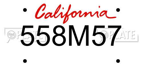 558M57 California License Plate