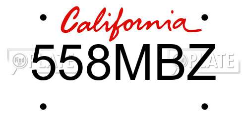 558MBZ California License Plate